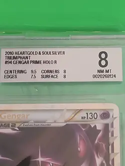 2010 Pokemon Gengar Prime Triumphant Holo Ultra Rare #94 BGS 8 MINT - Image 2