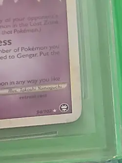 2010 Pokemon Gengar Prime Triumphant Holo Ultra Rare #94 BGS 8 MINT - Image 3