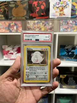 Pokemon TCG Chansey Holo Rare 3/102 Unlimited Vintage 1999 WOTC Base Set - Image 1