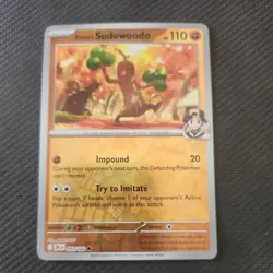 2023 Pokemon Destined Rivals Reverse Holo Foil Ethan’s Sudowoodo 93 /182 - Image 1