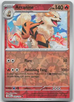 Arcanine 028/182 Uncommon Destined Rivals Pokemon Reverse Holo Near Mint - Image 1