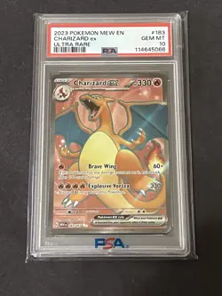 2023 Pokemon Charizard EX Holo Full Art S&V 151 Card 183/165 Ultra Rare PSA 10 - Image 1