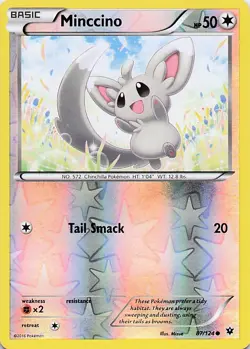 Minccino - Pokemon Reverse Holo Common 2016 Fates Collide 87/124 NM - Image 1