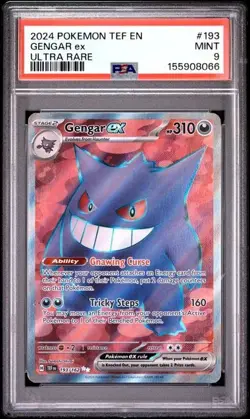 GENGAR ex 193/162 Ultra Rare 2024 Pokemon Temporal Forces PSA 9 Mint - Image 1
