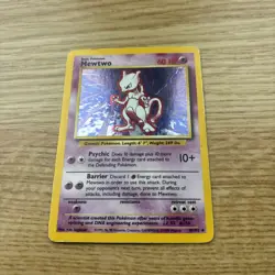 1999 Pokemon Mewtwo 10/102 Holo Rare Base Set WOTC Vintage MP/HP - Image 1