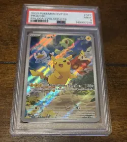 2023 POKEMON PALDEA EVOLVED POKEMON ETB PROMO SVP EN #027 PIKACHU PSA 9 - Image 1