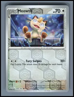 Meowth 048/064 Common Shrouded Fable Pokemon Reverse Holo Near Mint - Image 1