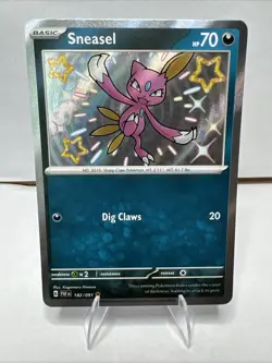 Sneasel Pokemon SV: Paldean Fates Shiny Rare 182/091 NM - Image 1