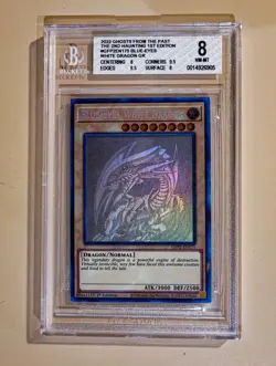 Yu-Gi-Oh Blue-Eyes White Dragon Ghost Rare GFP2 BGS NM-MT 8 - Image 1