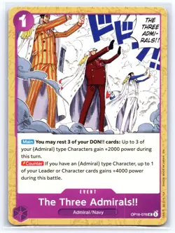 The Three Admirals!! OP16-076 Uncommon The Time of Battle One Piece Near Mint - Image 1