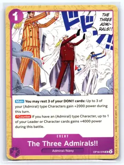 The Three Admirals!! OP16-076 Uncommon The Time of Battle One Piece Near Mint - Image 1
