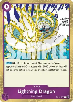 NM-Mint, English One Piece Lightning Dragon - OP15-077 - R - Foil Adventure on K - Image 1