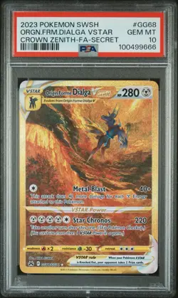 PSA 10 Origin Forme Dialga Vstar GG68/GG70 Crown Zenith Holo Pokemon Card - Image 1