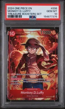 2024 One Piece EN Treasure Boosters Set #006 Monkey D Luffy PSA 10 - Image 1