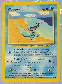 Wooper 82/111 Neo Genesis Pokemon Card NM - Image 1
