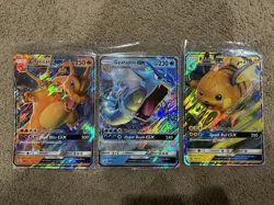 Pokemon Jumbo Hidden Fates Promos Lot Three Cards GX'S Charizard Gyarados Raichu - Image 1