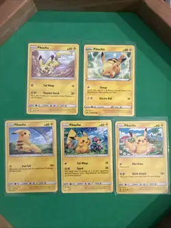 ⚡ Pokemon Pikachu Card Lot – 5 Different Pikachu Cards ⚡ - Image 1
