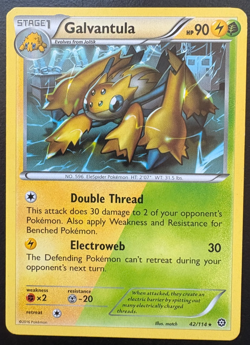 Pokemon Card Galvantula Steam Siege Rare 42/114 LP - Image 1