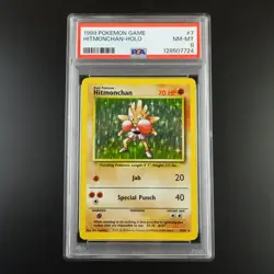 PSA 8 Hitmonchan 7/102 Pokemon Base Set 1999 Holo Rare Graded Card - Image 1