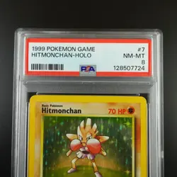 PSA 8 Hitmonchan 7/102 Pokemon Base Set 1999 Holo Rare Graded Card - Image 2