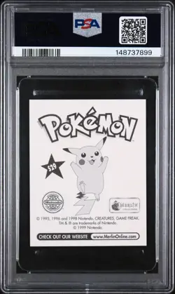 PSA 8 NM/MT 1999 MERLIN POKEMON S29 ASH & PIKACHU-PRISM - Image 2