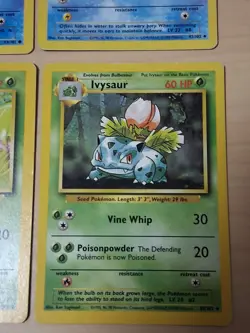 Pokemon Base Set Starter Trio Plus Bundle Moderate To Heavy Play - Image 3