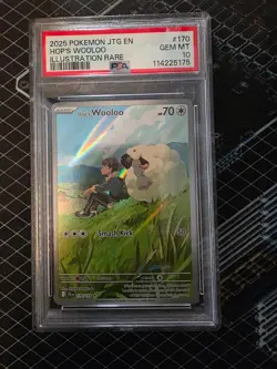 2025 POKEMON JTG EN-JOURNEY TOGETHER ILLUSTRATION RARE #170 HOP'S WOOLOO PSA 10 - Image 1