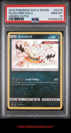 Pokemon Hidden Fates Guzzlord SV26 PSA 10 - Image 1
