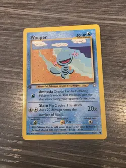 NM / MINT! Wooper 82/111 Common Neo Genesis Pokemon 1st Edition - Image 1
