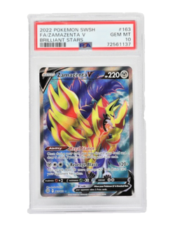 ZAMAZENTA V (PSA 10) 2022 POKEMON BRILLIANT STARS #163 - Image 1