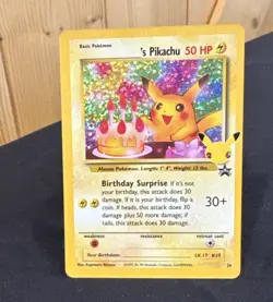 Pokemon TCG ______'s Pikachu 24/53 WotC Promo Holo 50 HP Birthday Surprise - Image 1