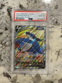 Pokemon Brilliant Stars Honchkrow V Full Art #161 PSA 10 *659 - Image 1