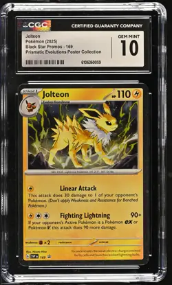 2025 Pokemon Prismatic Evolutions Poster Collection Jolteon #169 CGC 10 - Image 1
