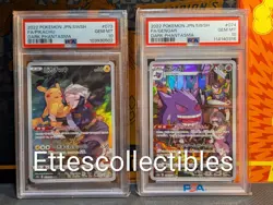 2022 POKEMON JPN SWSH DARK PHANTASMA #074 FA/GENGAR & #073 FA/PIKACHU PSA 10 LOT - Image 1
