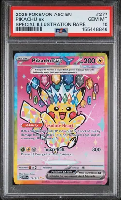 PIKACHU EX Ascended Heroes Special Illustration Rare #277 PSA 10 Pokemon - Image 1