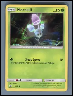 Morelull 3/18 Common Detective Pikachu Pokemon Holo Near Mint - Image 1
