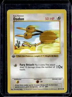 Pokemon Card Doduo Shadowless 1st Edition Base Set Common 48/102 - Image 1