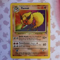 Pokemon Flareon Jungle 3/64 Unlimited Holo Rare Stage 1 2002 Card - Image 1