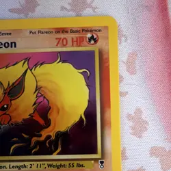 Pokemon Flareon Jungle 3/64 Unlimited Holo Rare Stage 1 2002 Card - Image 3