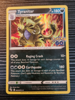 Pokemon TCG- Tyranitar 043/078- Pokemon GO- Rare Holo Card - Image 1