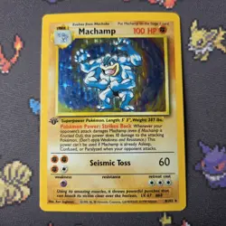 1st Edition Machamp 8/102 Base Set 1999 Holo Rare Pokemon Card WOTC - NM - Image 2