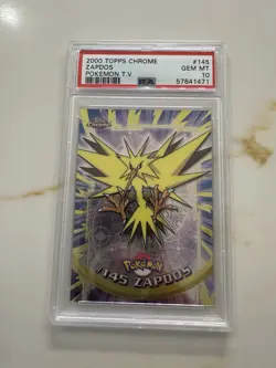2000 Pokemon Topps Chrome Zapdos #145 PSA 10 GEM MINT Series 2 - Image 1