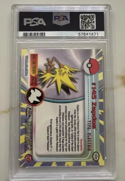 2000 Pokemon Topps Chrome Zapdos #145 PSA 10 GEM MINT Series 2 - Image 2