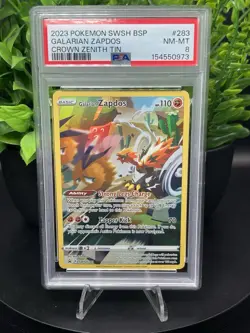 Galarian Zapdos SWSH283 2023 Pokemon Crown Zenith Black Star Promo PSA 8 NM-MT - Image 1