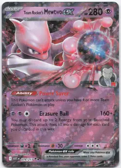 Team Rocket's Mewtwo ex 079/217 Double Rare Ascended Heroes Pokemon Near Mint - Image 1