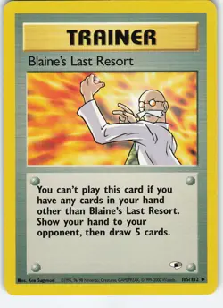 Blaine's Last Resort 105/132 Uncommon Unlimited Gym Heroes LP Pokemon - Image 1