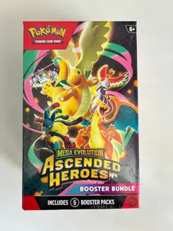 Pokemon TCG Ascended Heroes Booster Bundle 6 Packs Factory Sealed Mega Evolution - Image 1