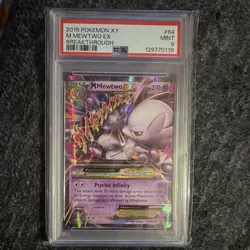 2015 Pokemon XY Breakthrough M Mewtwo EX 64/162 Ultra Rare Full Art Holo PSA 9 - Image 1