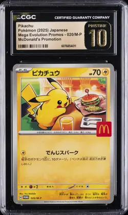 2025 POKEMON JPN MEGA EVOLUTION MCDONALD'S PROMO #020 PIKACHU CGC 10 PRISTINE - Image 1