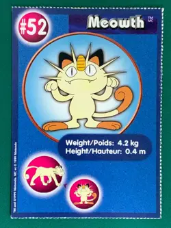 Meowth #52 Burger King Promo Pokemon TCG Non-Holo [2] - Image 1